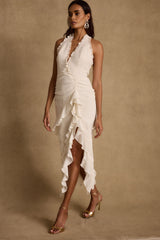 Aria Cream Halter Maxi Dress