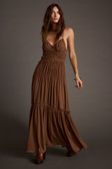 Adelina Mocha Maxi Dress