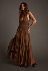 Adelina Mocha Maxi Dress