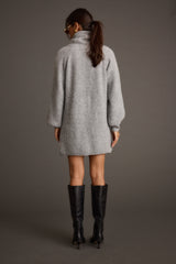 Beau Heather Grey Turtleneck Sweater Mini Dress