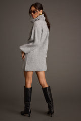 Beau Heather Grey Turtleneck Sweater Mini Dress