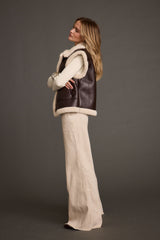 Bighorn Oversized Sherpa Vegan Leather Vest
