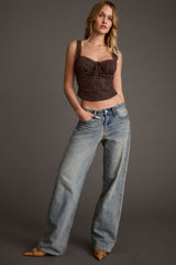 Blakely Brown Corset Top