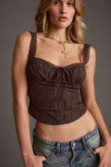 Blakely Brown Corset Top