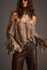 Brinley Snake Off Shoulder Blouse