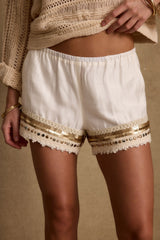 Nayeli Gold Embellished Shorts