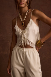 Cait Ivory Tie Front Cami