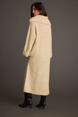 Cassia Cream Knit Long Cardigan Coat