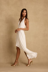 Francesca White Halter Midi Dress