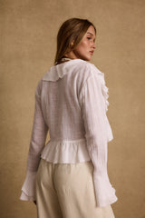 Guilliana White Ruffle Blouse