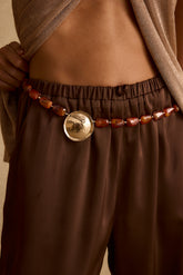 Golden Drift Beaded Chain Belt