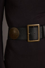 Greenwich Black Medallion Statement Belt