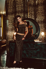 Hypnotized Gold Lurex Off The Shoulder Top