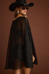 Indie Black Cape Dress