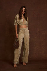 Kaia Gold Metallic Pant