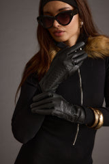 After Hours Black Vegan Leather Gloves