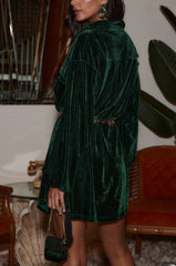 Loretta Emerald Velvet Mini Dress