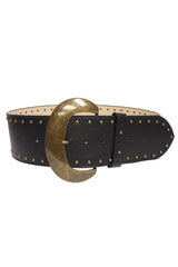 Mabel Black and Gold Studded Belt