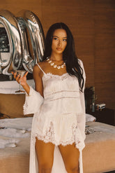 Late Night White Satin Shorts