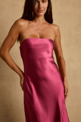 Natalia Fuschia Strapless Maxi Dress