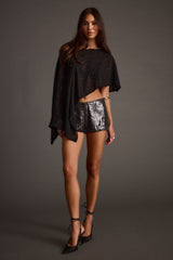 Oasis Black Rhinestone Shawl