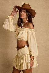 Panama Baby Yellow Chiffon Top