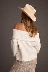 Pamela Ivory Off the Shoulder Sweater