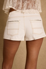 Ranger White Studded Shorts