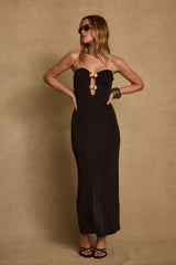 Rayne Black Embellished Maxi Dress