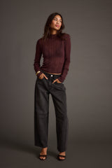 Rania Mulberry Mock Neck Top