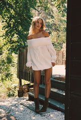 Rhetta White Off The Shoulder Sweater Dress