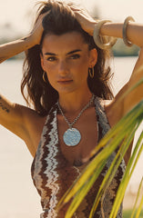 Rivers Silver Textured Pendant Necklace
