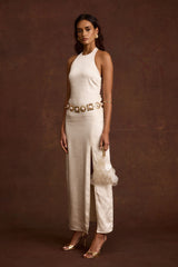 Saltwater Ivory Satin Maxi Dress