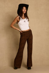 Silver Springs Cognac Zebra Flare Pants