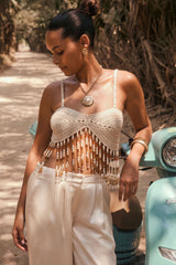 Mai Tai Mirage Crochet Beaded Top