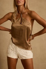 Sienna Coast Bronze Satin Halter Top