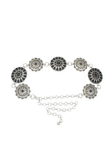 Silverado Silver and Black Statement Chain Belt