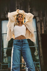 Sunny Beige Fringe Cardigan