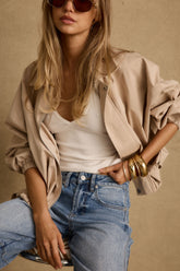 Monte Khaki Bubble Hem Jacket