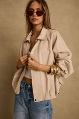 Monte Khaki Bubble Hem Jacket