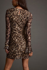 Tatum Leopard Mesh Mini Dress