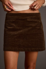 Tavern Mocha Corduroy Mini Skirt