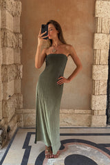 Brianna Sage Ombre Strapless Maxi Dress