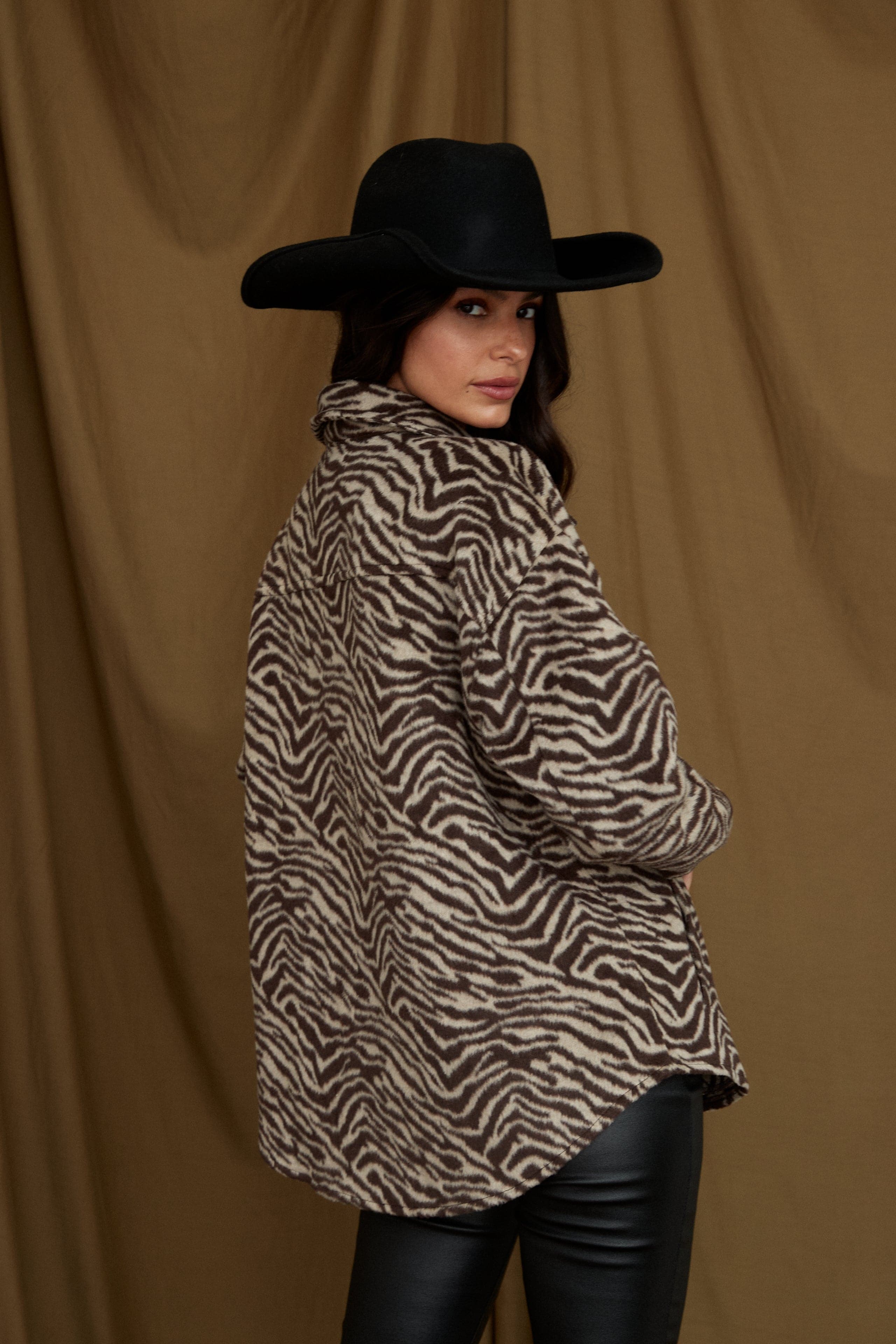Savanna Brown Zebra Shacket