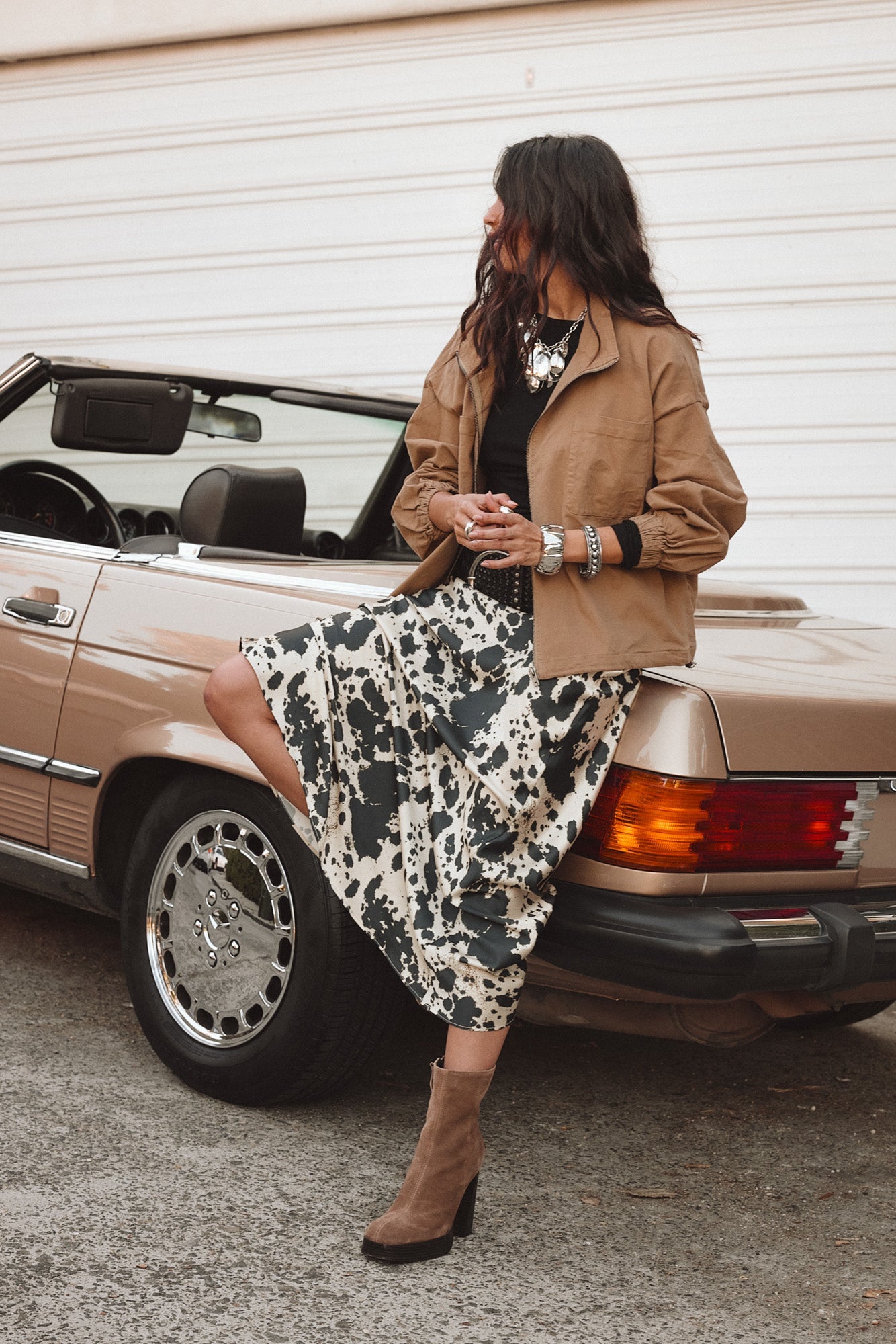 Kacey Cowhide Maxi Skirt