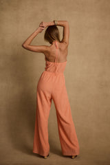 Augustine Apricot Halter Jumpsuit