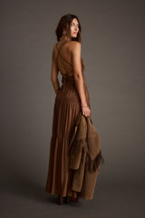 Adelina Mocha Maxi Dress