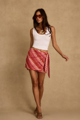 Amaya Crochet Wrap Mini Skirt