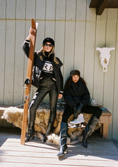 Apres Black and White Turtleneck Sweater