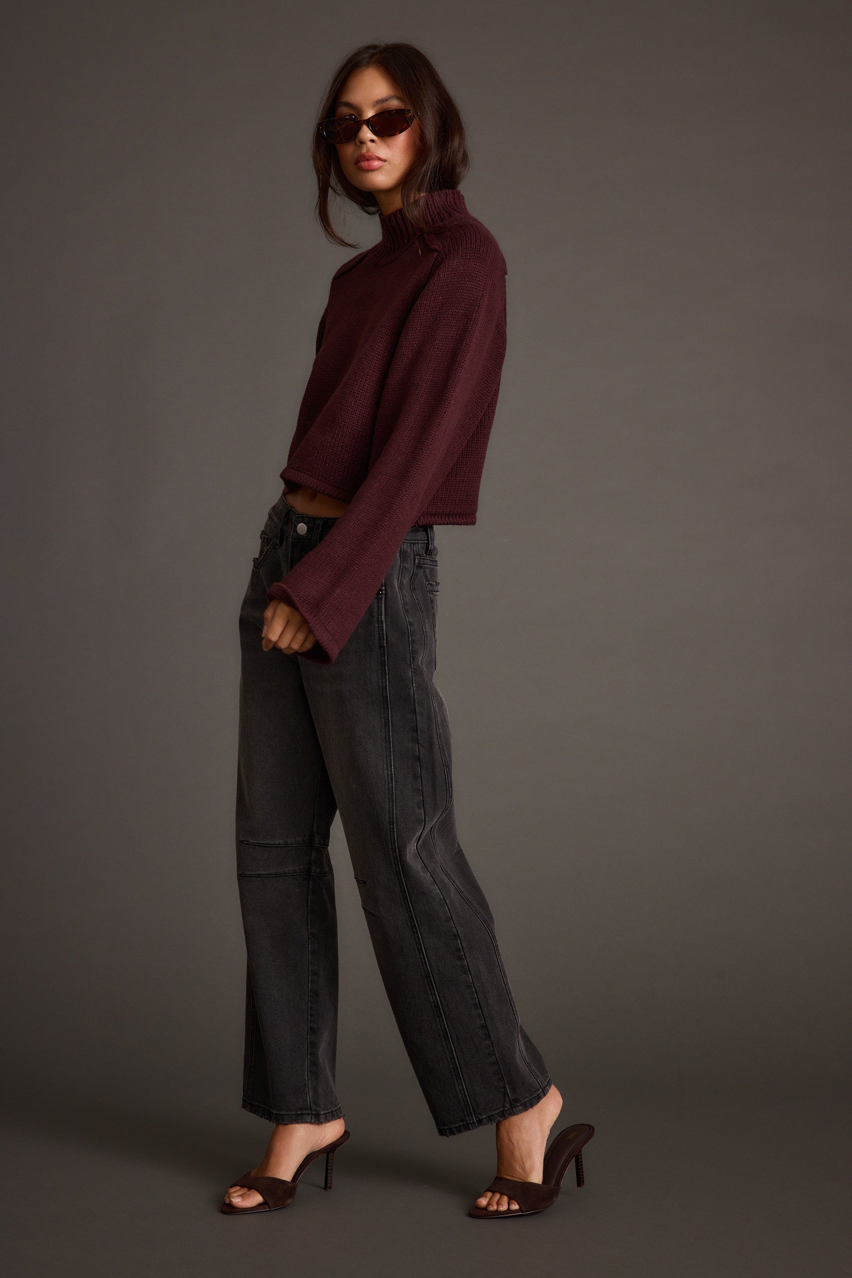 Arden Plum Cropped Sweater